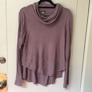 Free People Mauve Cowl Neck Thermal